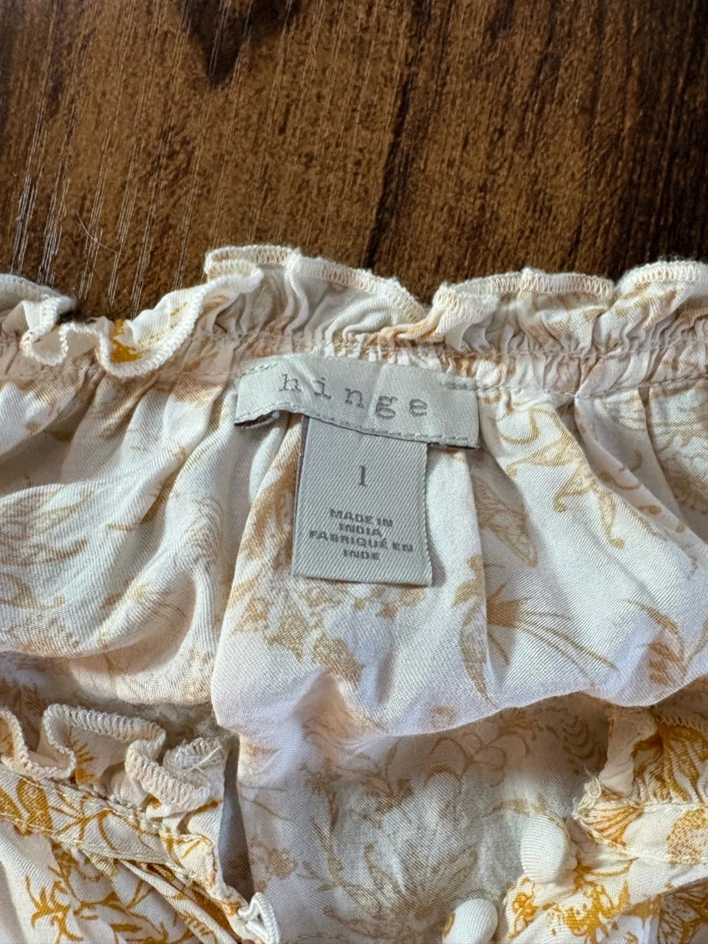 hinge White Sheet Set with Mustard Floral Print